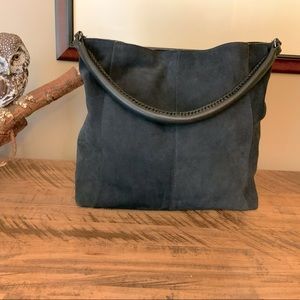 Gorgeous Suede Handbag in Navy